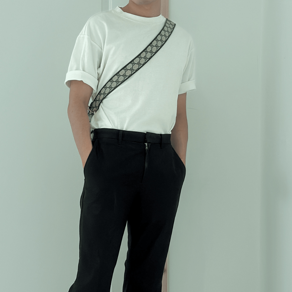 GUCCI 粗帶1970 MONOGRAM 斜揹包 | 極罕粗帶中古 - Vintasy