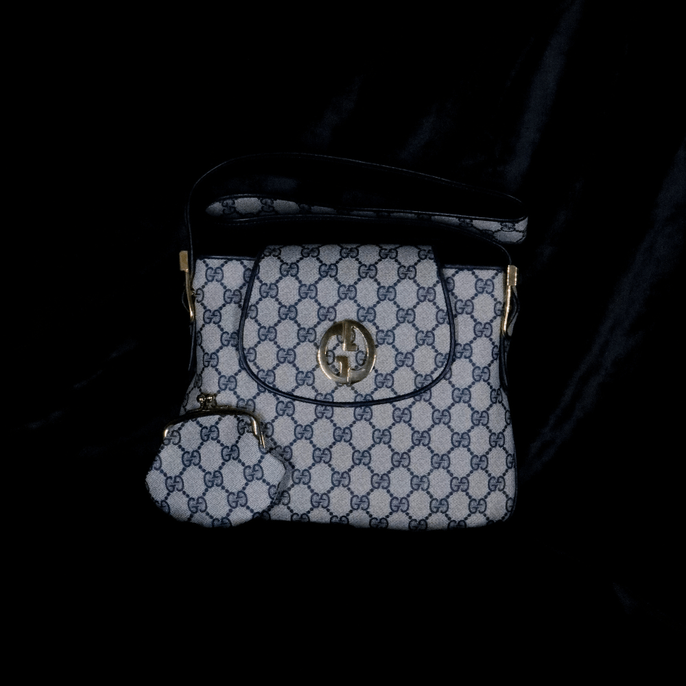 GUCCI 粗帶1970 MONOGRAM 斜揹包 | 極罕粗帶中古 - Vintasy