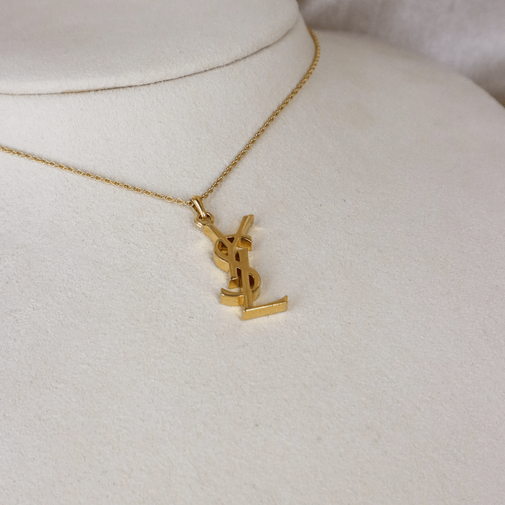 YSL Logo 吊墜項鏈 | SAINT LAURENT PARIS - Vintasy