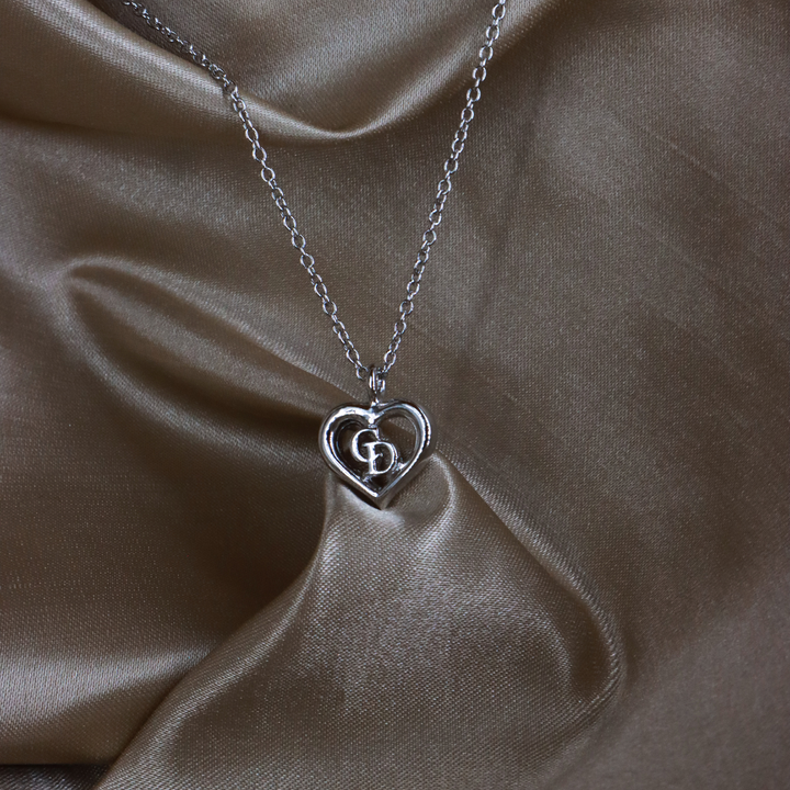 CHRISTIAN DIOR シンプルハートペンダントネックレス