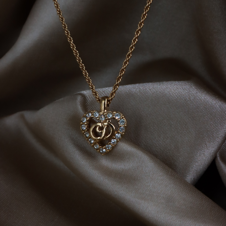 CHRISTIAN DIOR CD閃石吊墜項鏈