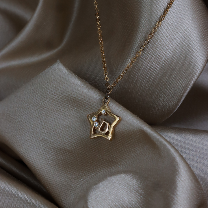 DIOR 星星 D Logo 水晶項鏈 ｜ 2000年代罕有金色系