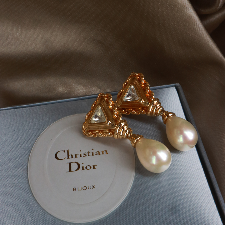 CHRISTIAN DIOR pendant amphibole necklace (Gold) | 1990s style |