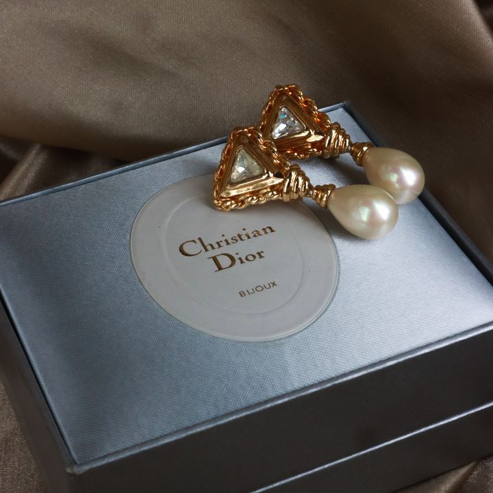CHRISTIAN DIOR pendant amphibole necklace (Gold) | 1990s style |