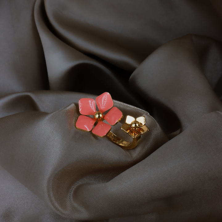 F IS FENDI Rose gold rhinestone earrings