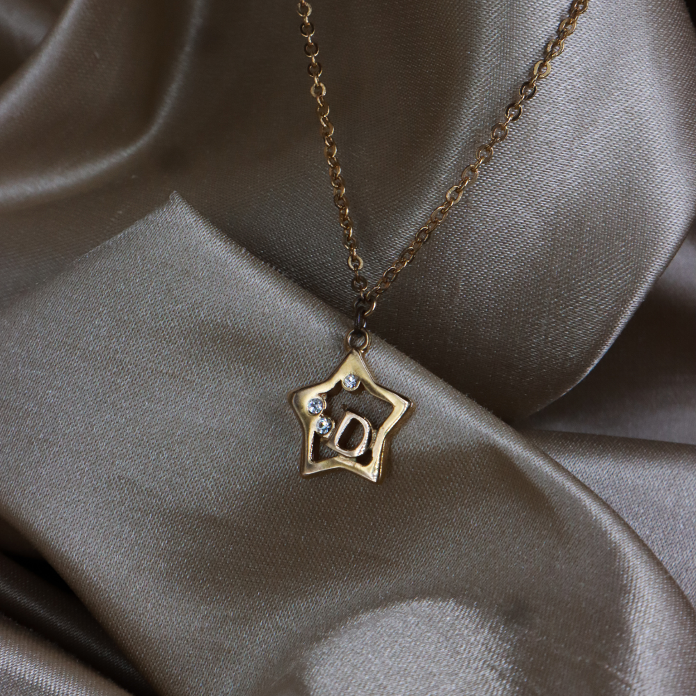 DIOR 星星 D Logo 水晶項鏈 ｜ 2000年代罕有金色系
