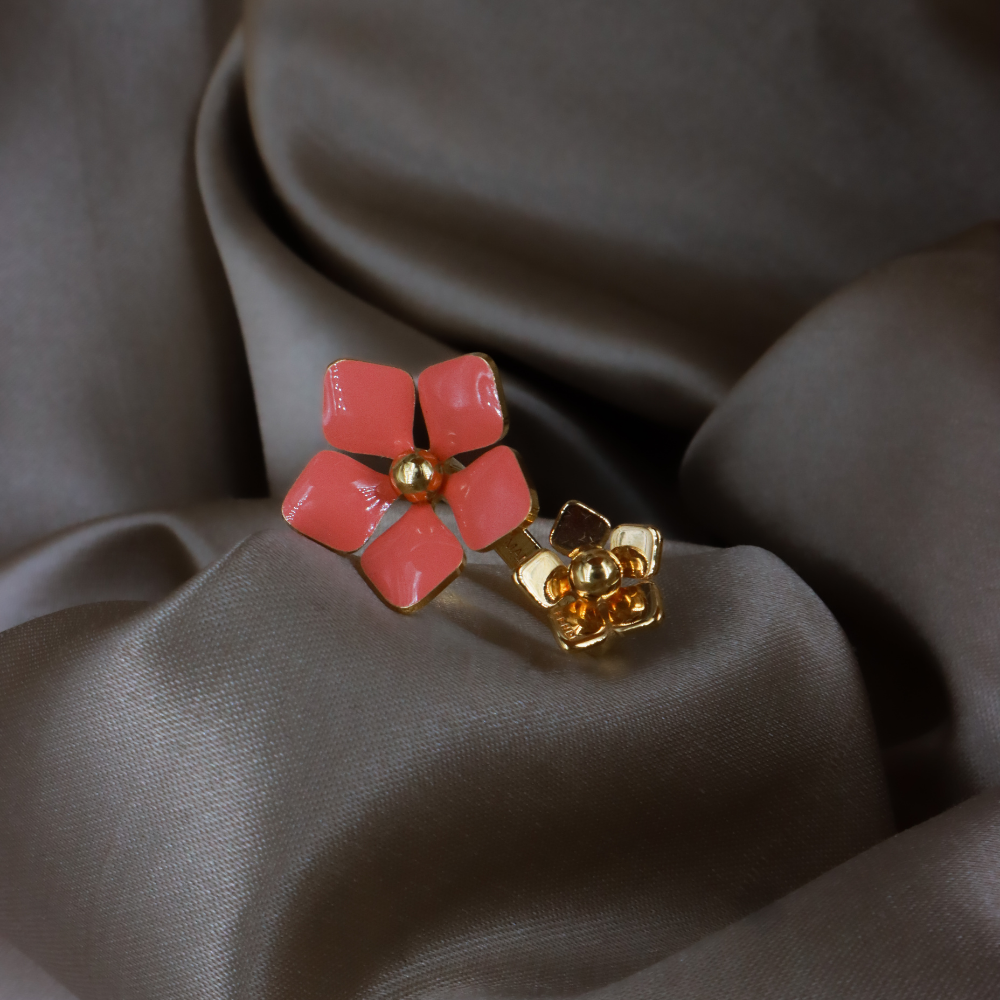 F IS FENDI Rose gold rhinestone earrings