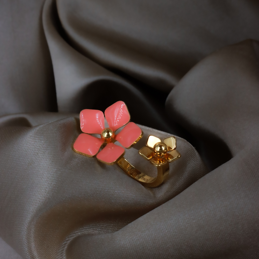 F IS FENDI Rose gold rhinestone earrings
