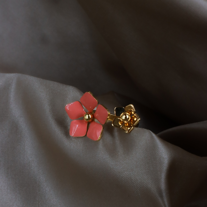 F IS FENDI Rose gold rhinestone earrings