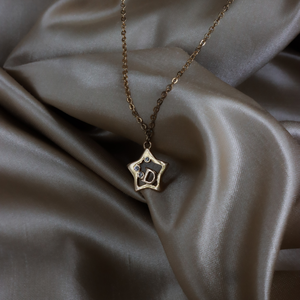 DIOR 星星 D Logo 水晶項鏈 ｜ 2000年代罕有金色系