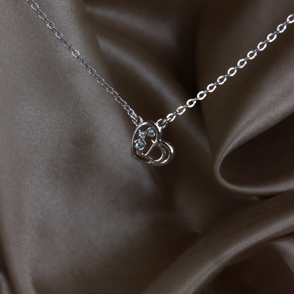 CHRISTIAN DIOR 心形水晶 Logo 項鏈 ｜ 2000年經典
