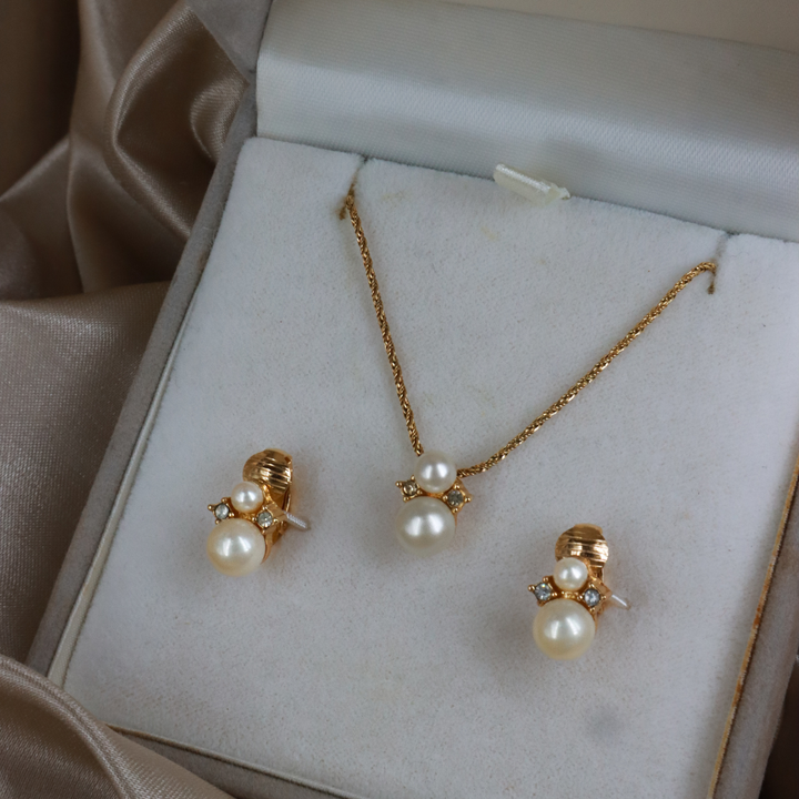 CHRISTIAN DIOR Rhinestone Clavicle Necklace | Comes with original box! (for in-store only)