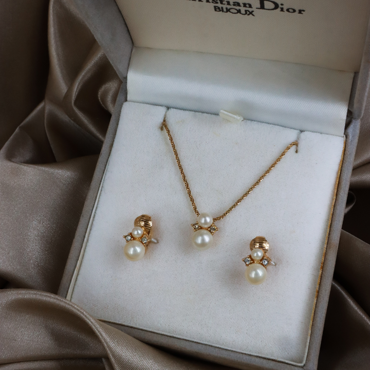 CHRISTIAN DIOR Rhinestone Clavicle Necklace | Comes with original box! (for in-store only)