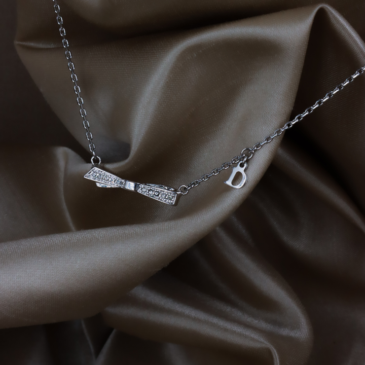 CHRISTIAN DIOR Ribbon Crystal Necklace