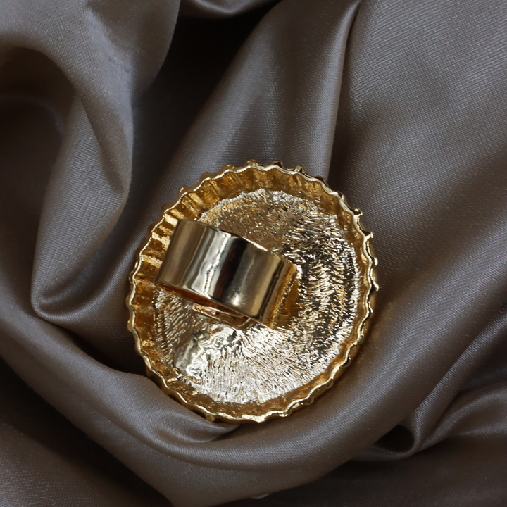 CHRISTIAN DIOR Vintage Logo 印章戒指（金色）