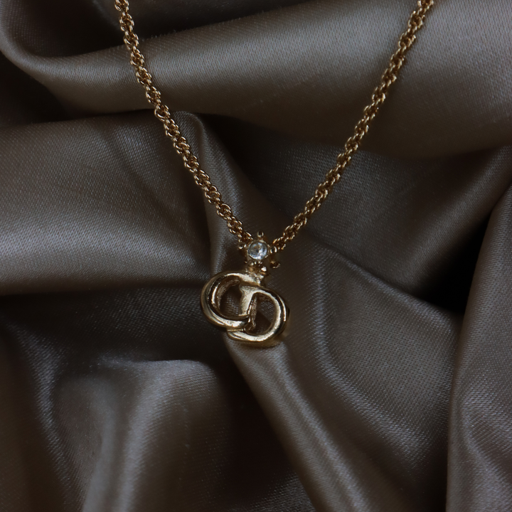 CHRISTIAN DIOR ペンダント 角閃石 ネックレス (ゴールド) | 1990 年代スタイル |