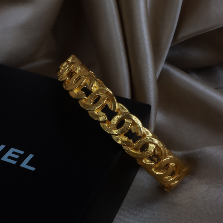 CHANEL CC Logo 金色鏈環手鐲｜附原盒 ｜ 1996年款收藏級 | 全網唯一款