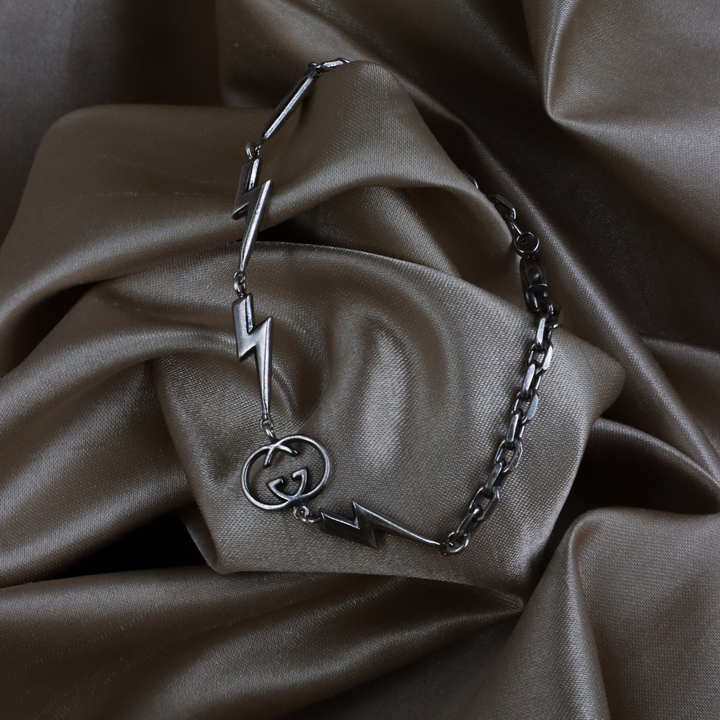 GUCCI GG Logo 閃電造型 Vintage 手鏈