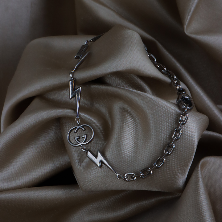GUCCI GG Logo 閃電造型 Vintage 手鏈