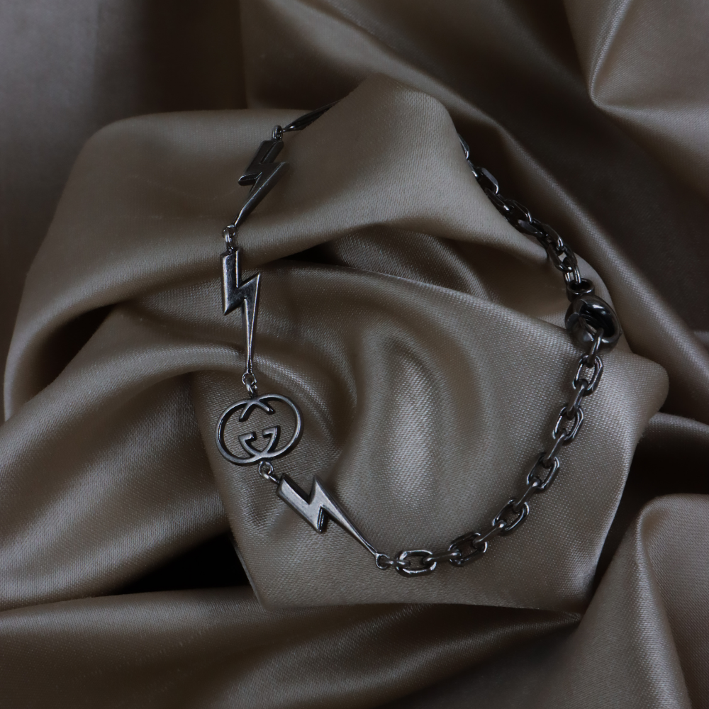 GUCCI GG Logo 閃電造型 Vintage 手鏈