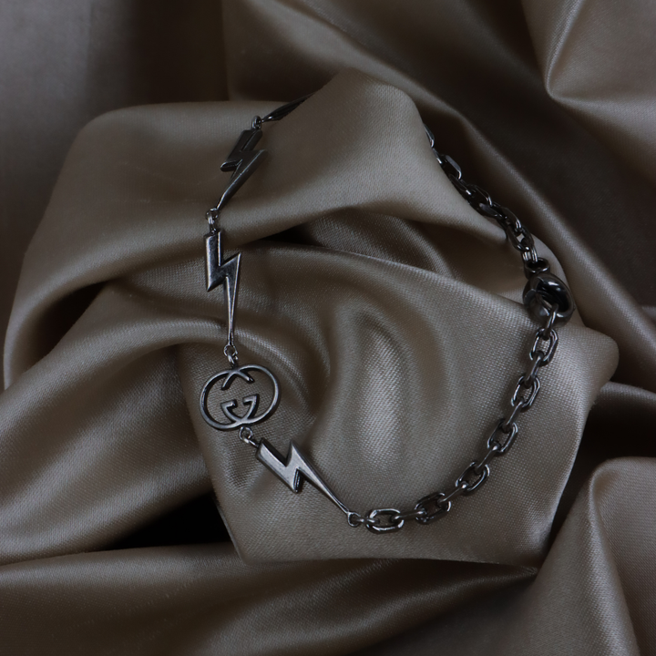 GUCCI GG Logo 閃電造型 Vintage 手鏈