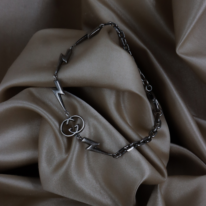 GUCCI GG Logo 閃電造型 Vintage 手鏈
