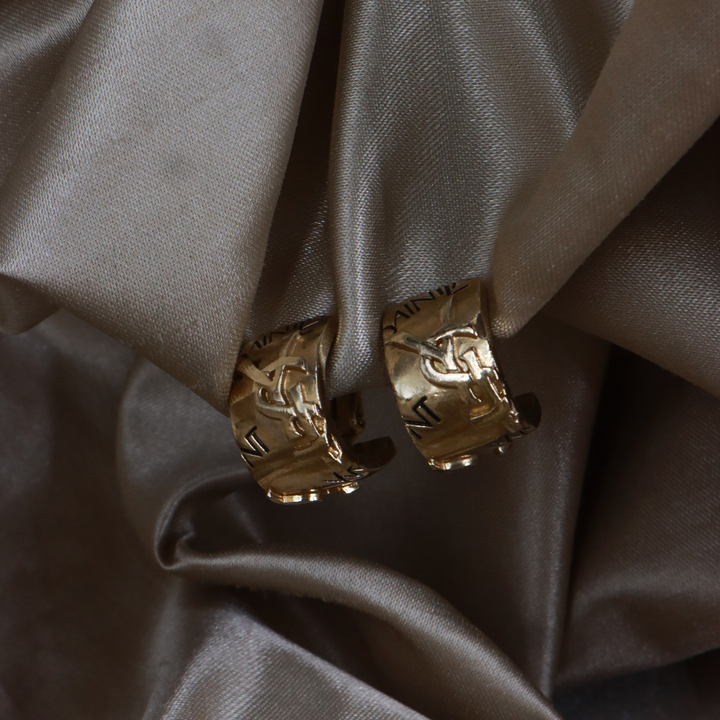 Yves Saint Laurent Monogram Hoop Ear Clip| 1990年代 ｜原盒未使用