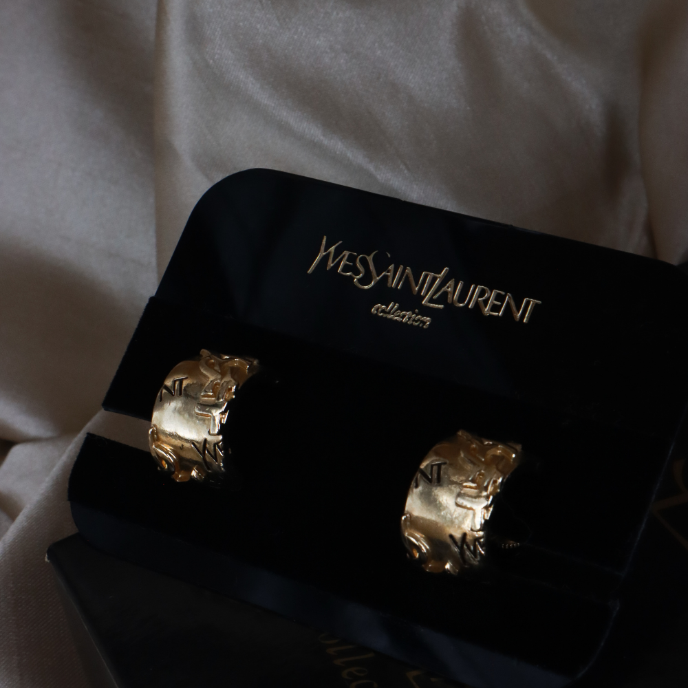 Yves Saint Laurent Monogram Hoop Ear Clip| 1990年代 ｜原盒未使用