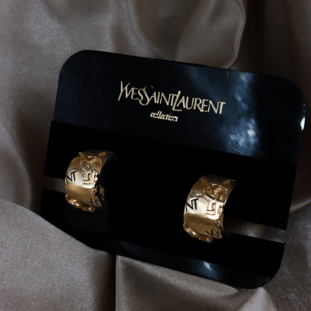 Yves Saint Laurent Monogram Hoop Ear Clip| 1990年代 ｜原盒未使用