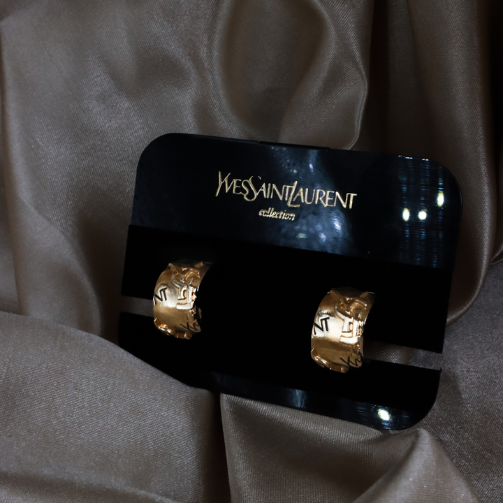 Yves Saint Laurent Monogram Hoop Ear Clip| 1990年代 ｜原盒未使用