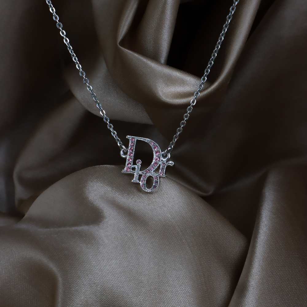 CHRISTIAN DIOR Pink Amphibole Pendant Necklace｜1980s Classic