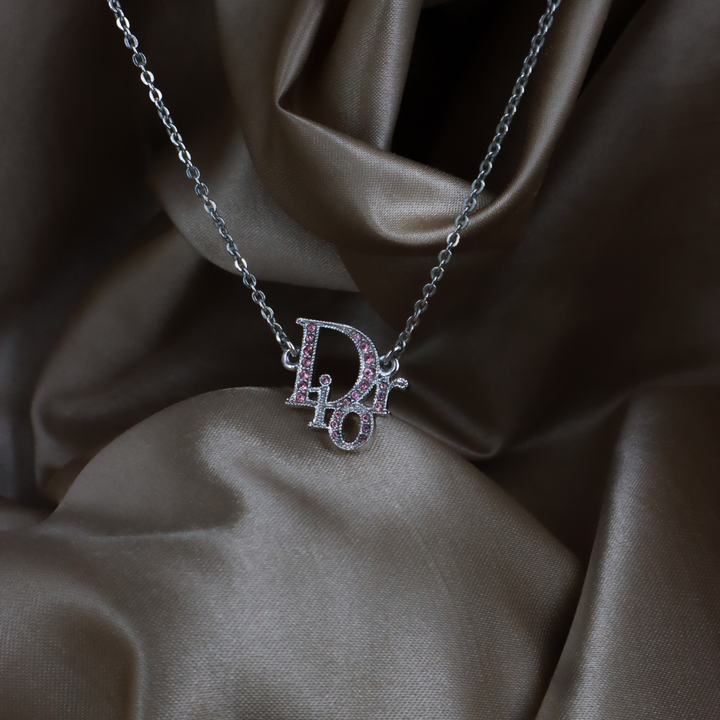 CHRISTIAN DIOR Pink Amphibole Pendant Necklace｜1980s Classic