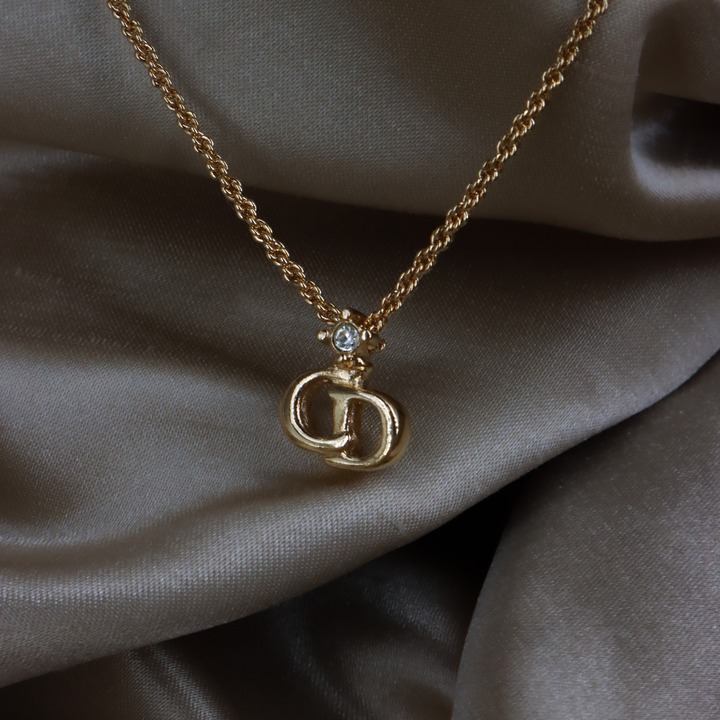 CHRISTIAN DIOR ペンダント 角閃石 ネックレス (ゴールド) | 1990 年代スタイル |