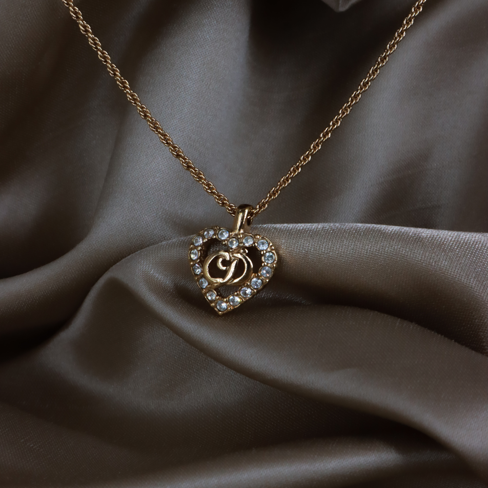 CHRISTIAN DIOR CD閃石吊墜項鏈