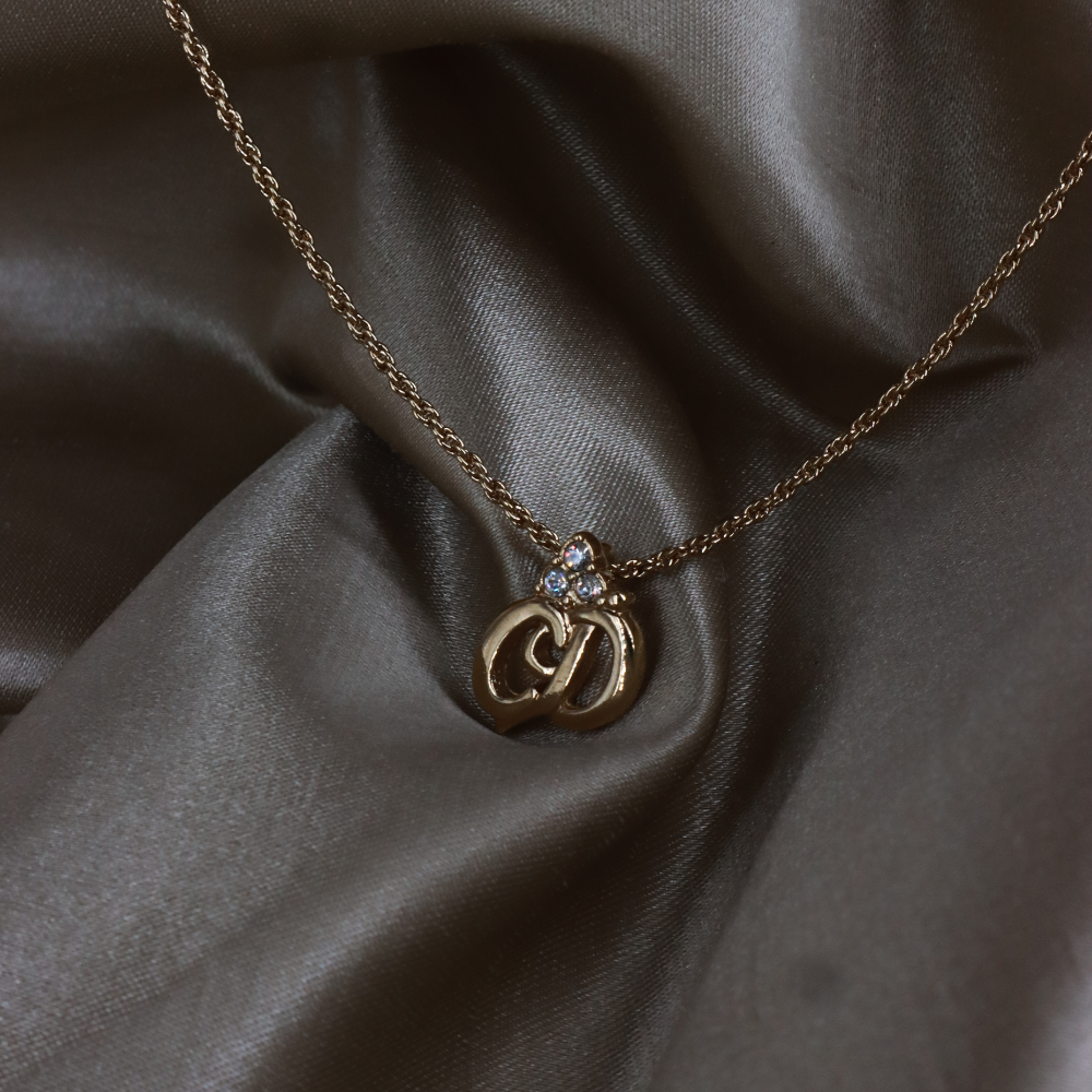 CHRISTIAN DIOR pendant amphibole necklace (Gold) | 1990s style |