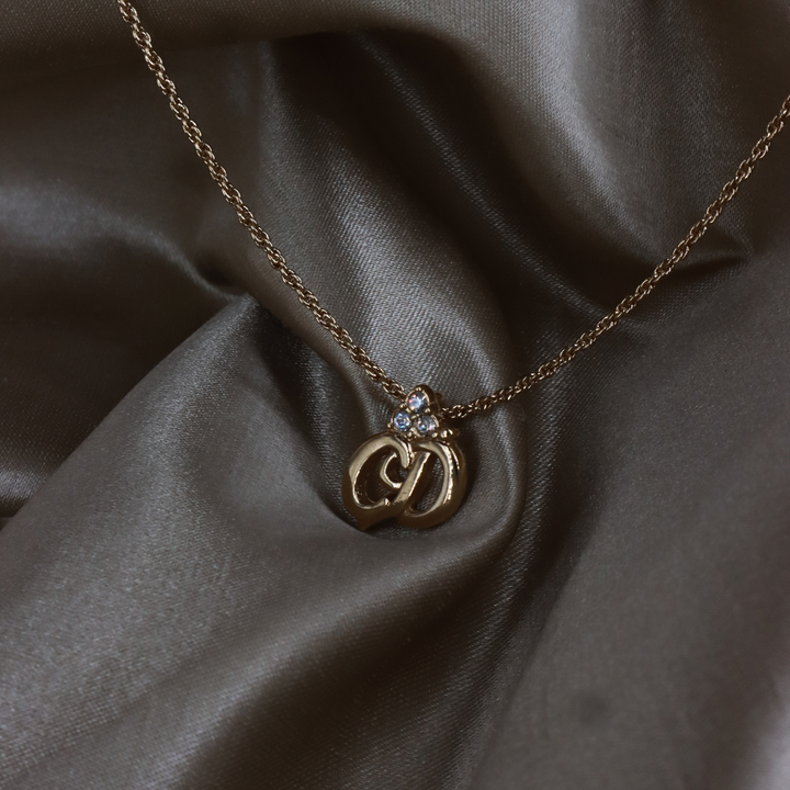 CHRISTIAN DIOR pendant amphibole necklace (Gold) | 1990s style |