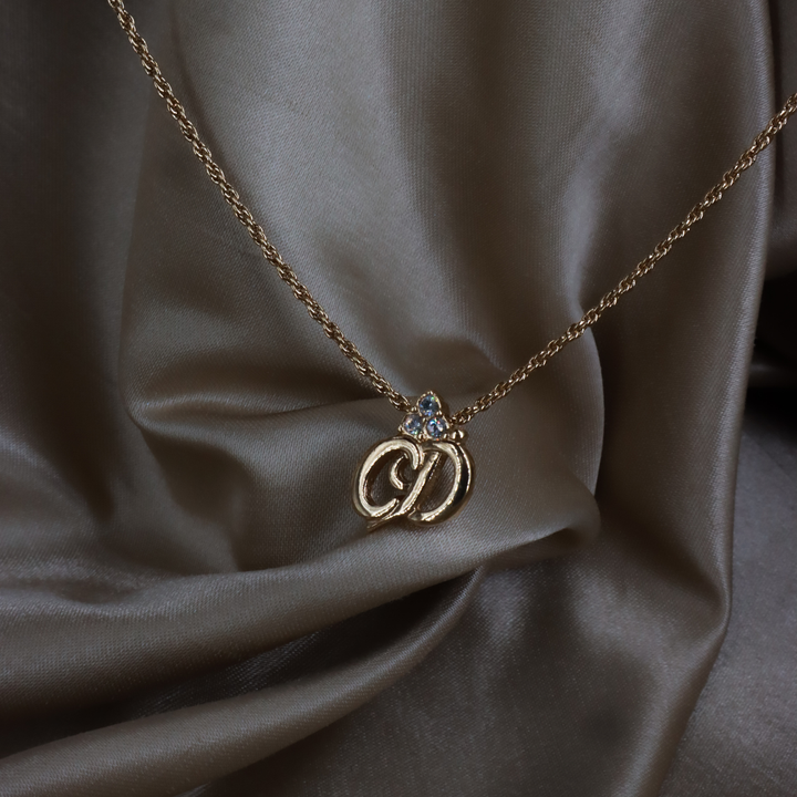 CHRISTIAN DIOR pendant amphibole necklace (Gold) | 1990s style |