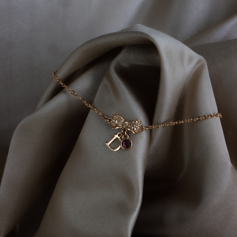 CHRISTIAN DIOR pendant amphibole necklace (Gold) | 1990s style |