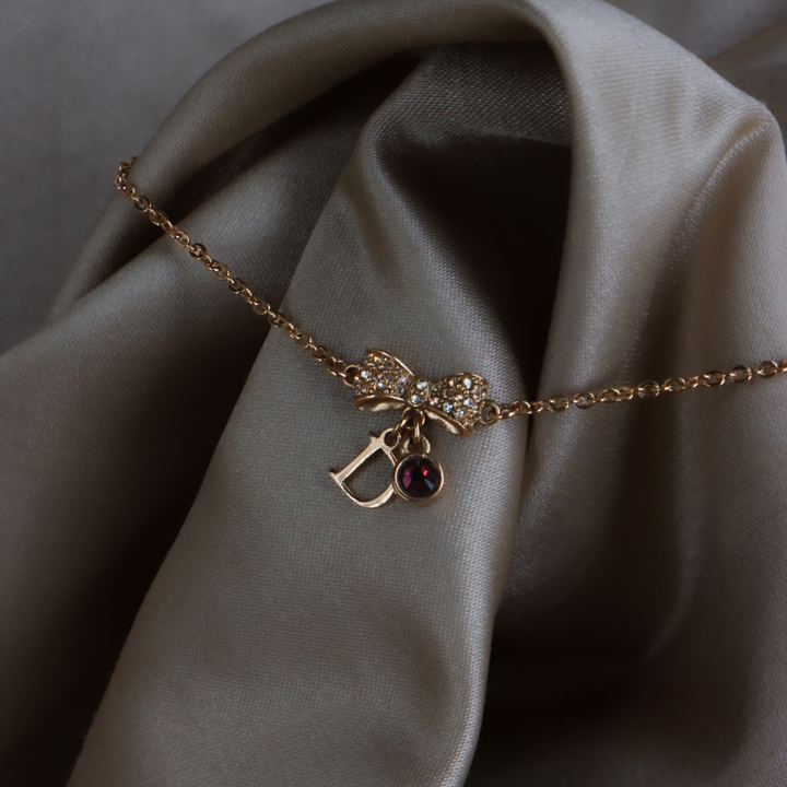CHRISTIAN DIOR pendant amphibole necklace (Gold) | 1990s style |