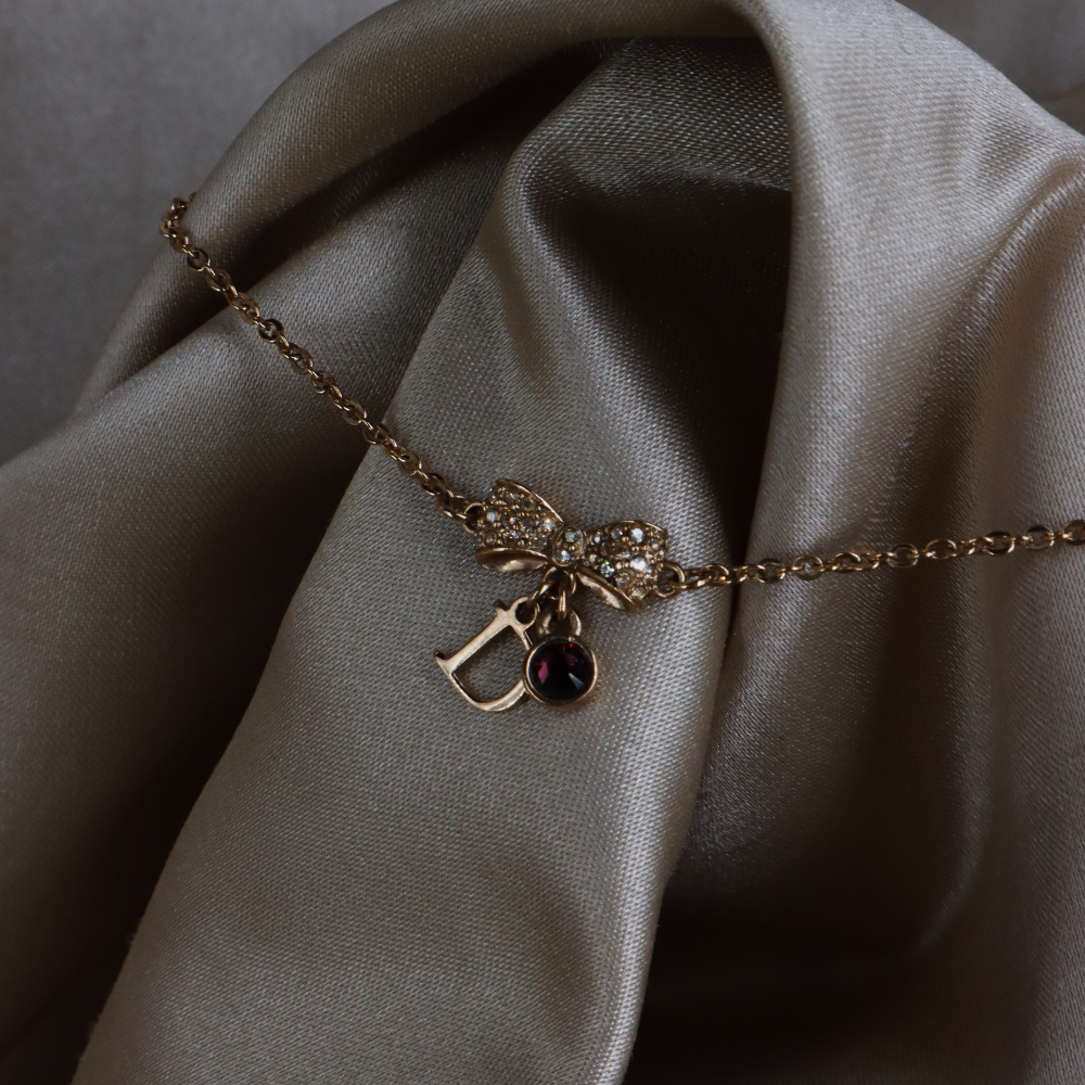 CHRISTIAN DIOR pendant amphibole necklace (Gold) | 1990s style |