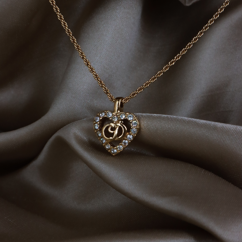 CHRISTIAN DIOR CD閃石吊墜項鏈