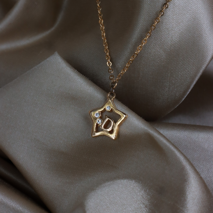 DIOR 星星 D Logo 水晶項鏈 ｜ 2000年代罕有金色系