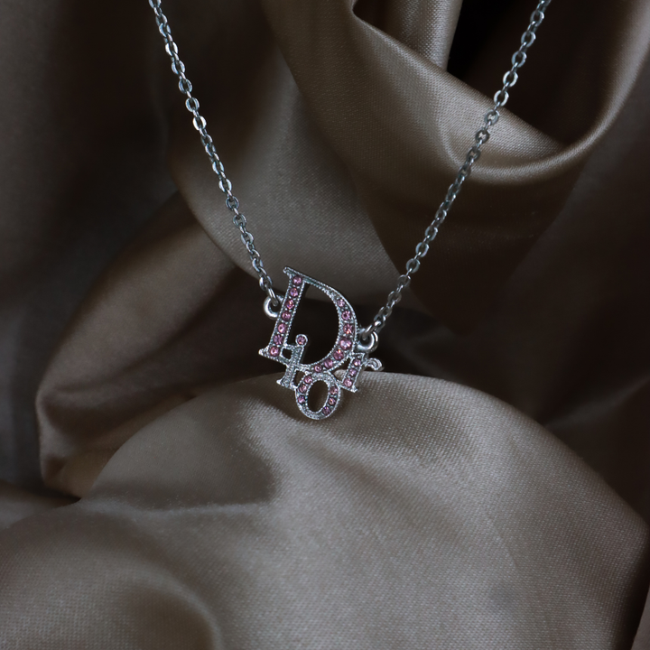 CHRISTIAN DIOR Pink Amphibole Pendant Necklace｜1980s Classic