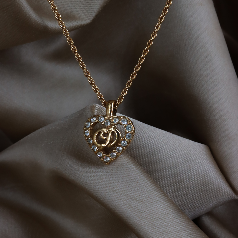 CHRISTIAN DIOR CD閃石吊墜項鏈