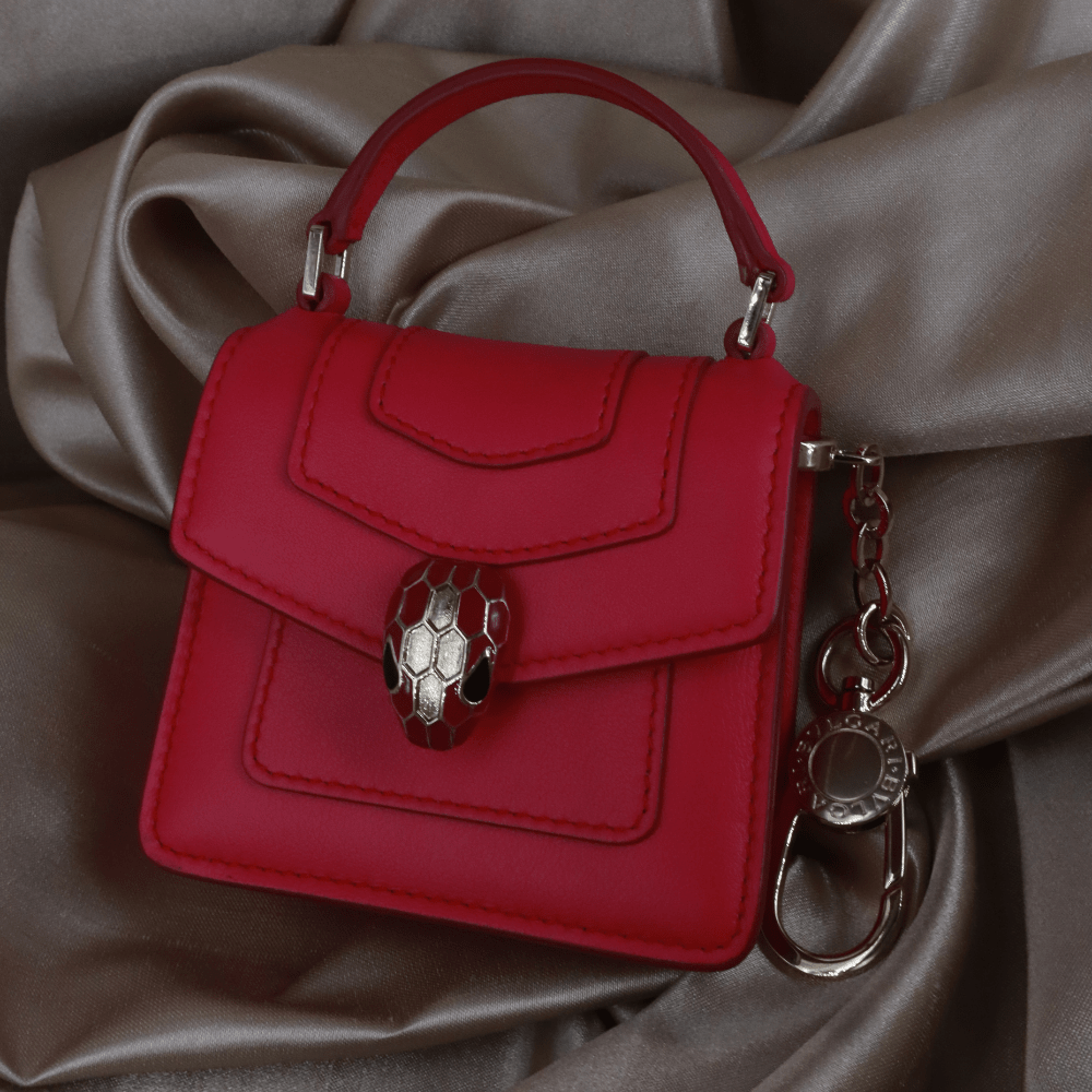 Bvlgari Serpenti Forever 紅色Micro Bag Charm（Serpenti Mini Bag Charm款） - Vintasy扣針