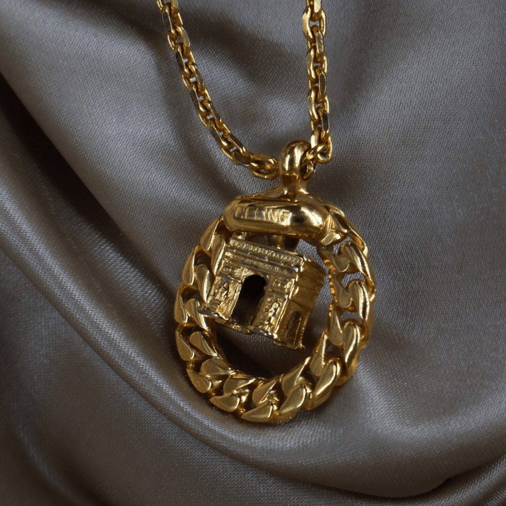 CELINE 凱旋門立體吊墜項鏈｜ 1991年超罕有產品 - Vintasy