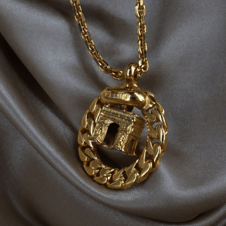 CELINE 凱旋門立體吊墜項鏈｜ 1991年超罕有產品 - Vintasy