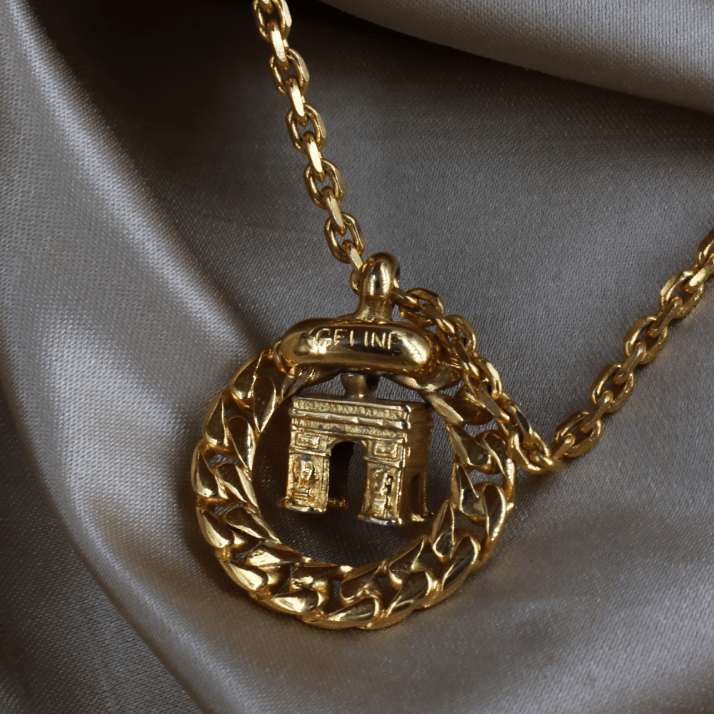 CELINE 凱旋門立體吊墜項鏈｜ 1991年超罕有產品 - Vintasy