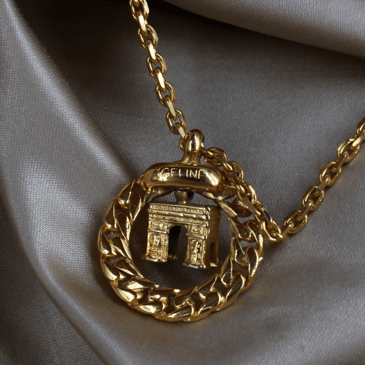 CELINE 凱旋門立體吊墜項鏈｜ 1991年超罕有產品 - Vintasy
