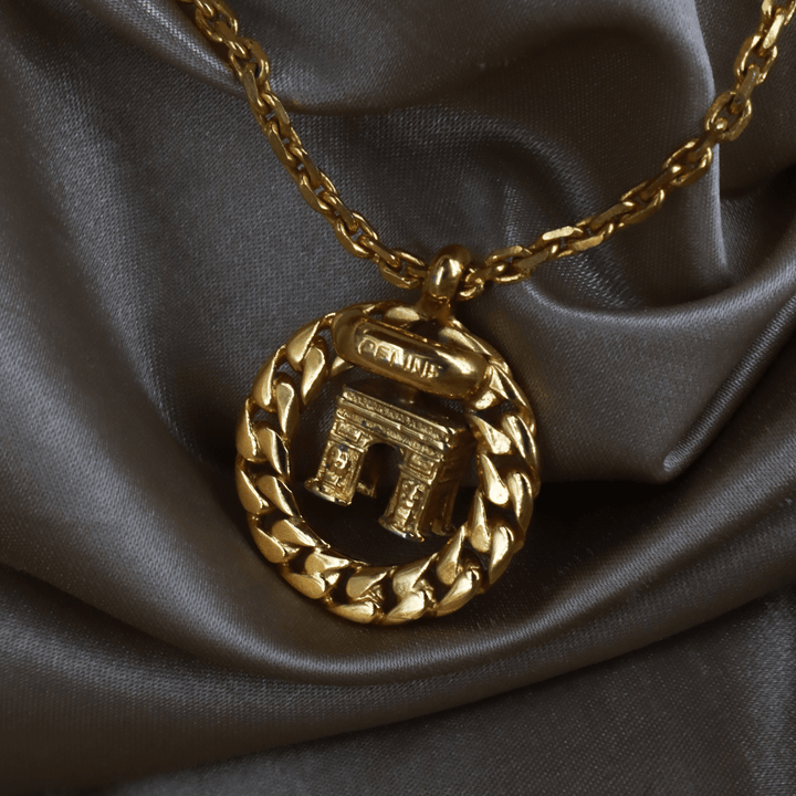 CELINE 凱旋門立體吊墜項鏈｜ 1991年超罕有產品 - Vintasy